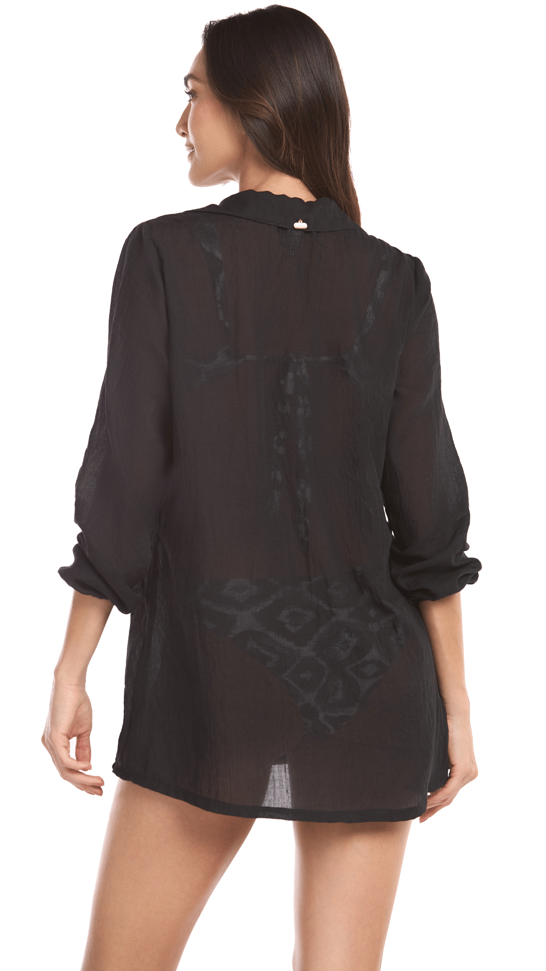 kimono corto negro Jaspe es ideal para cualquier ocasión.