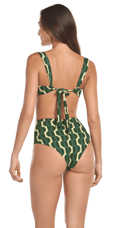 panty alto verde estampado Oliva tiene un diseño que ofrece cobertura media