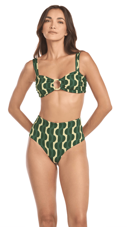 panty alto verde estampado Oliva tiene un diseño que ofrece cobertura media